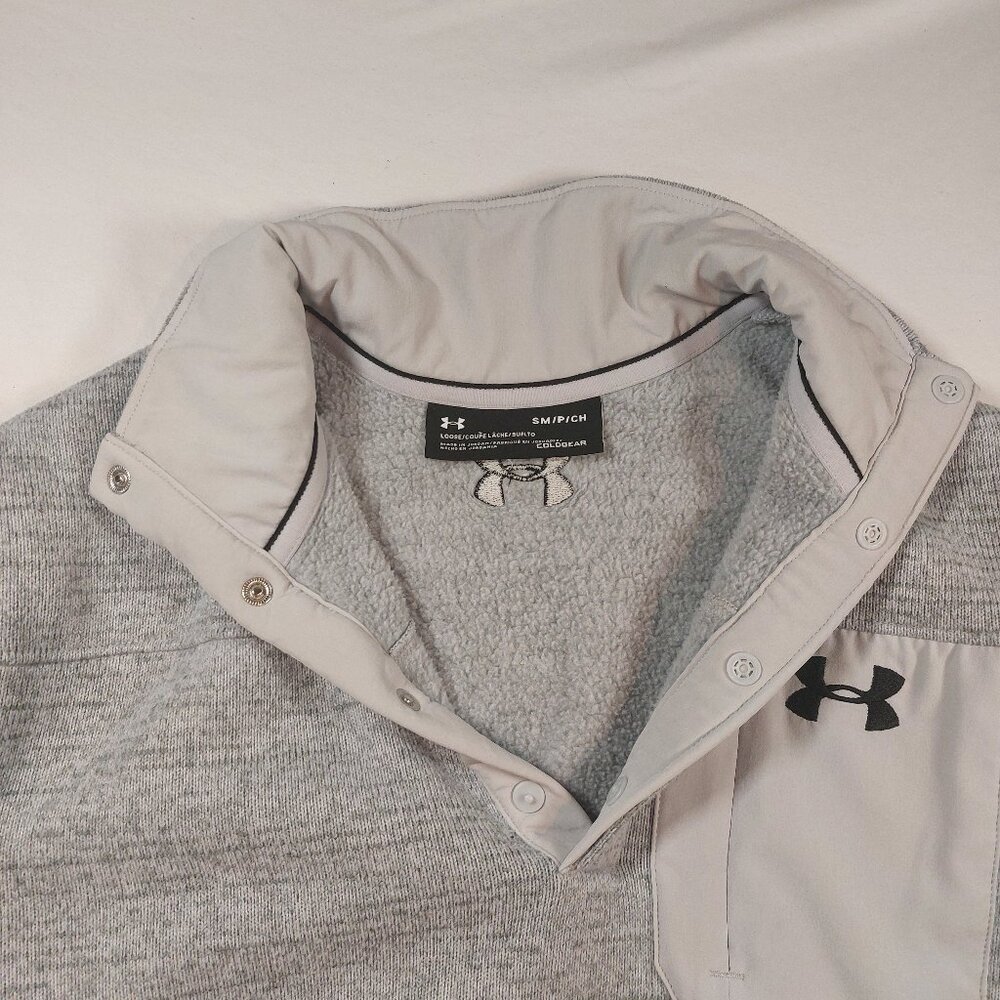 Men's Under Armour Gray Specialist Henley 2.0 Long Sleeve Pullover Size Small - Picture 5 of 15